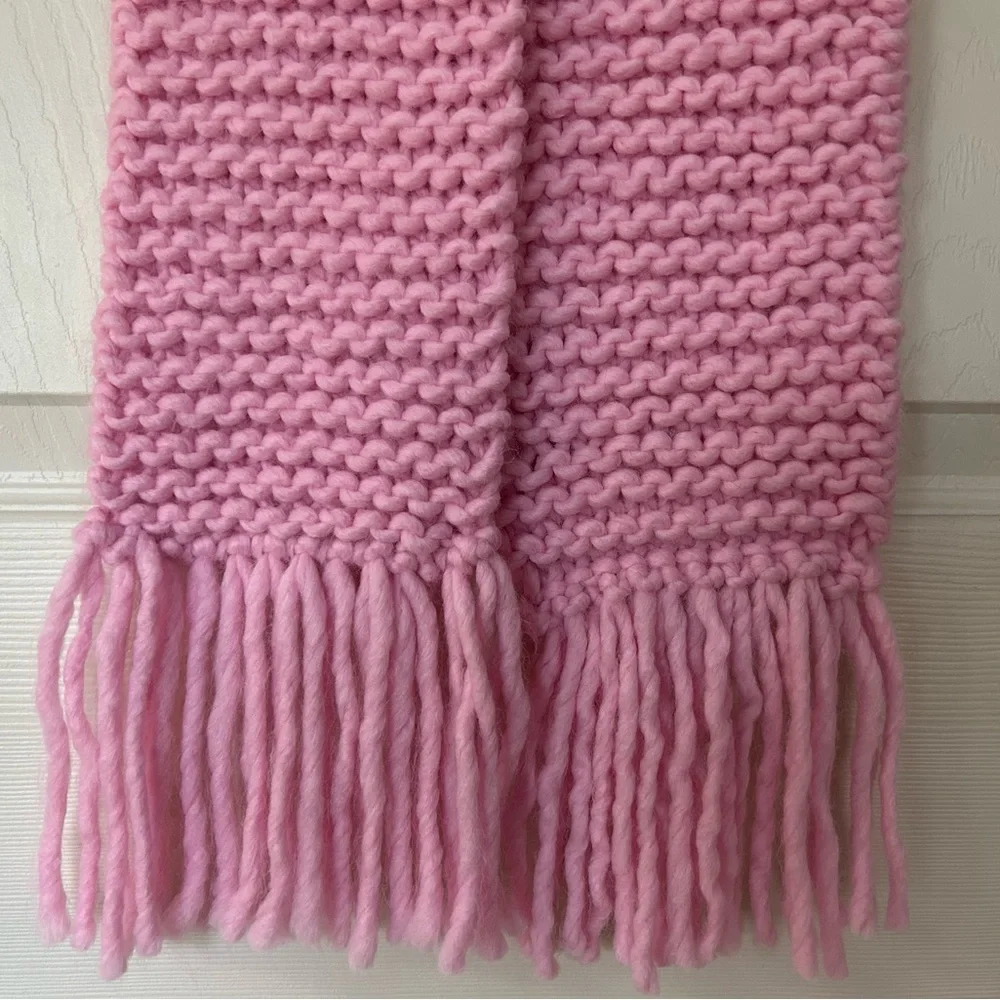 Handmade Cozy Pink Knit Scarf